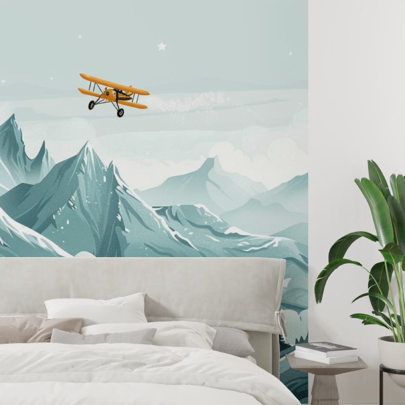 Papier peint scandinave avion p...nfants tapisserie tendance