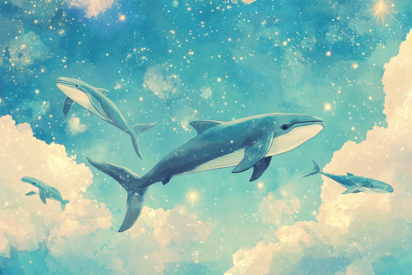 Papier Peint Marin Océan Pastel et Baleines