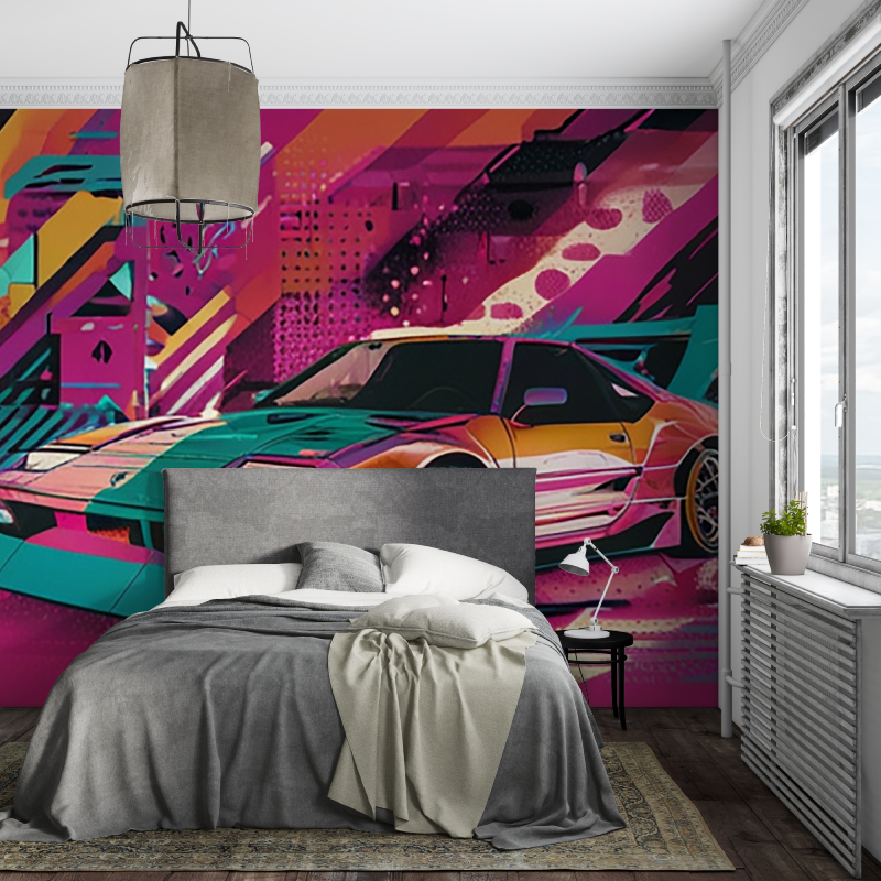 Papier peint voiture grafiti ado piece ados