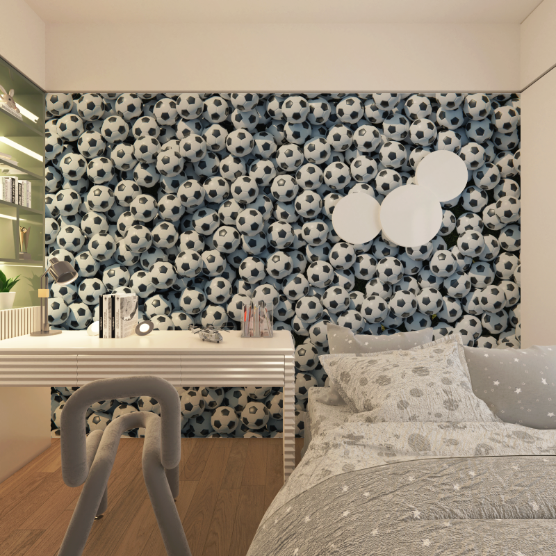 Papier peint foot puzzle chambre adolescents