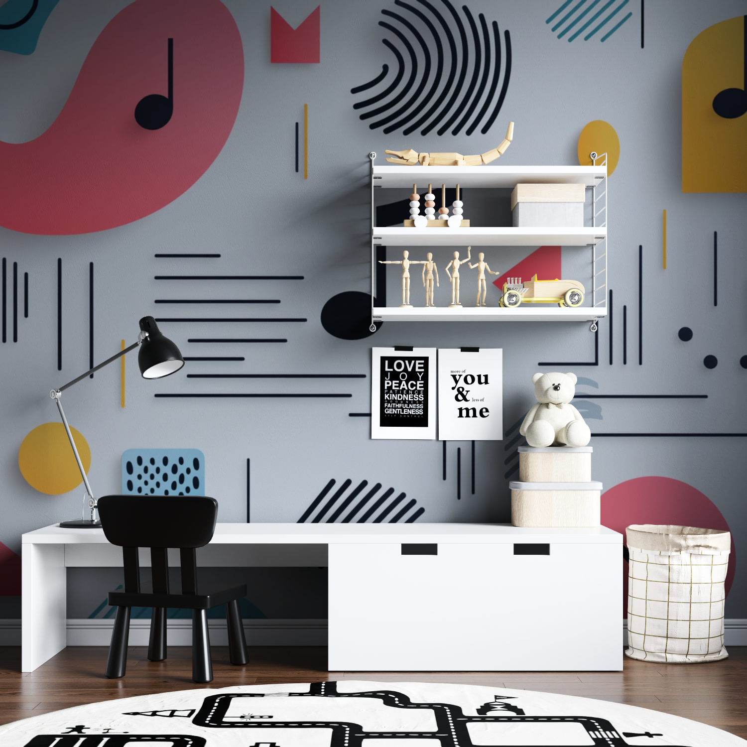 Papier peint intisse musique tapisserie garcon