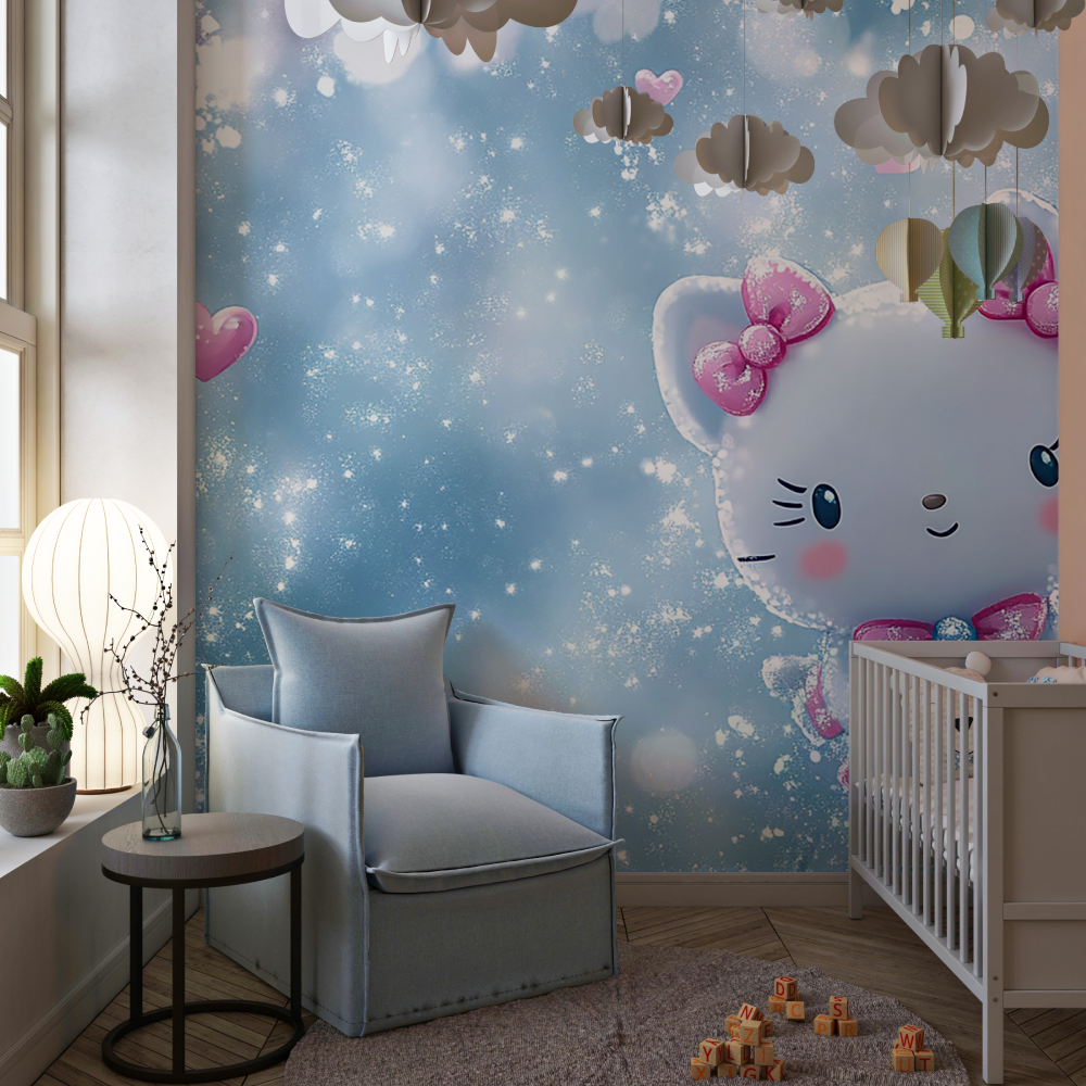Papier peint hello kitty glace chambre de fille