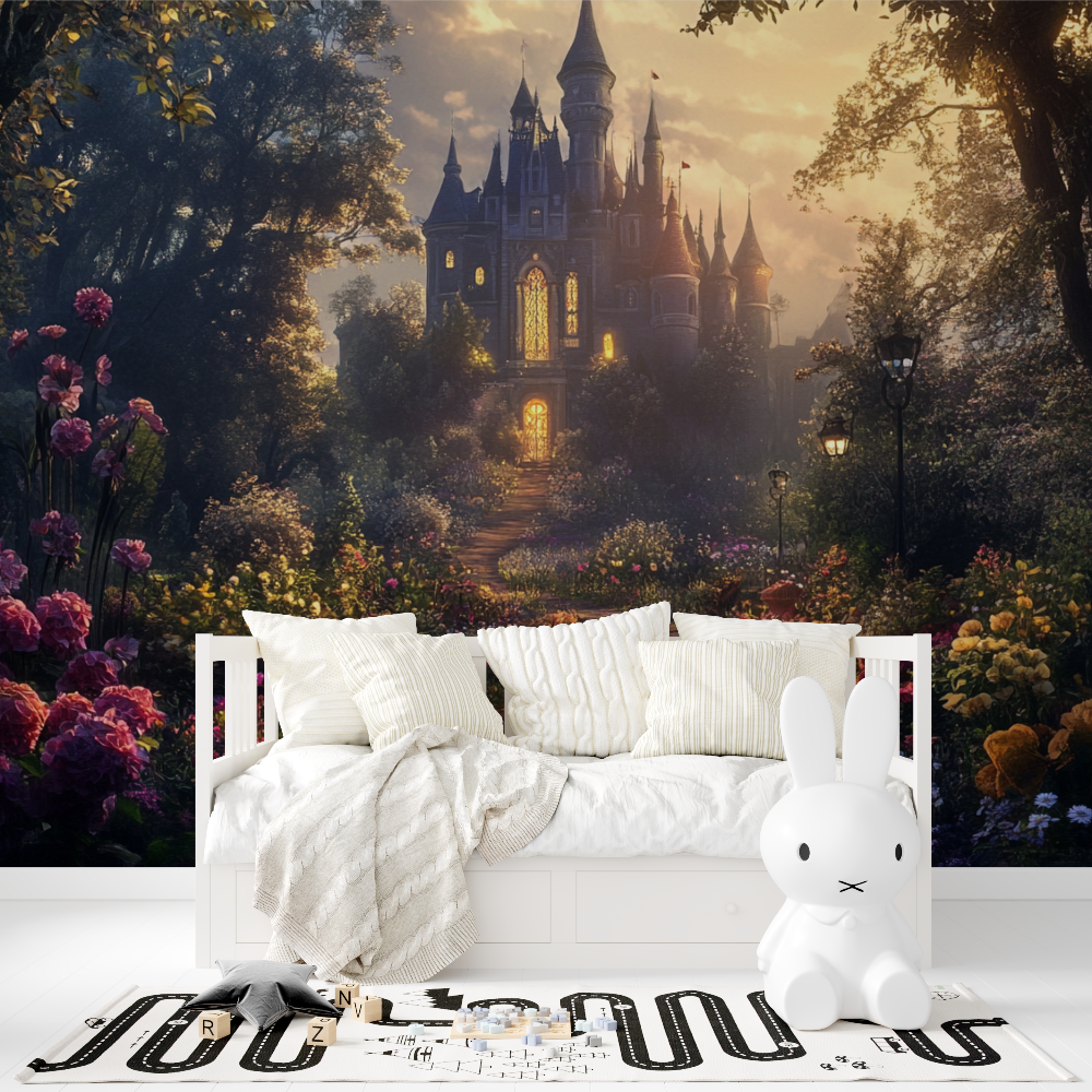 Papier peint princesse jardin des reves tapisserie fille