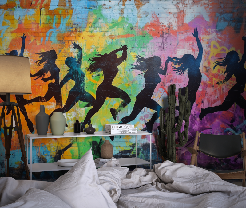 Papier peint jeune hip hop chambre dado1