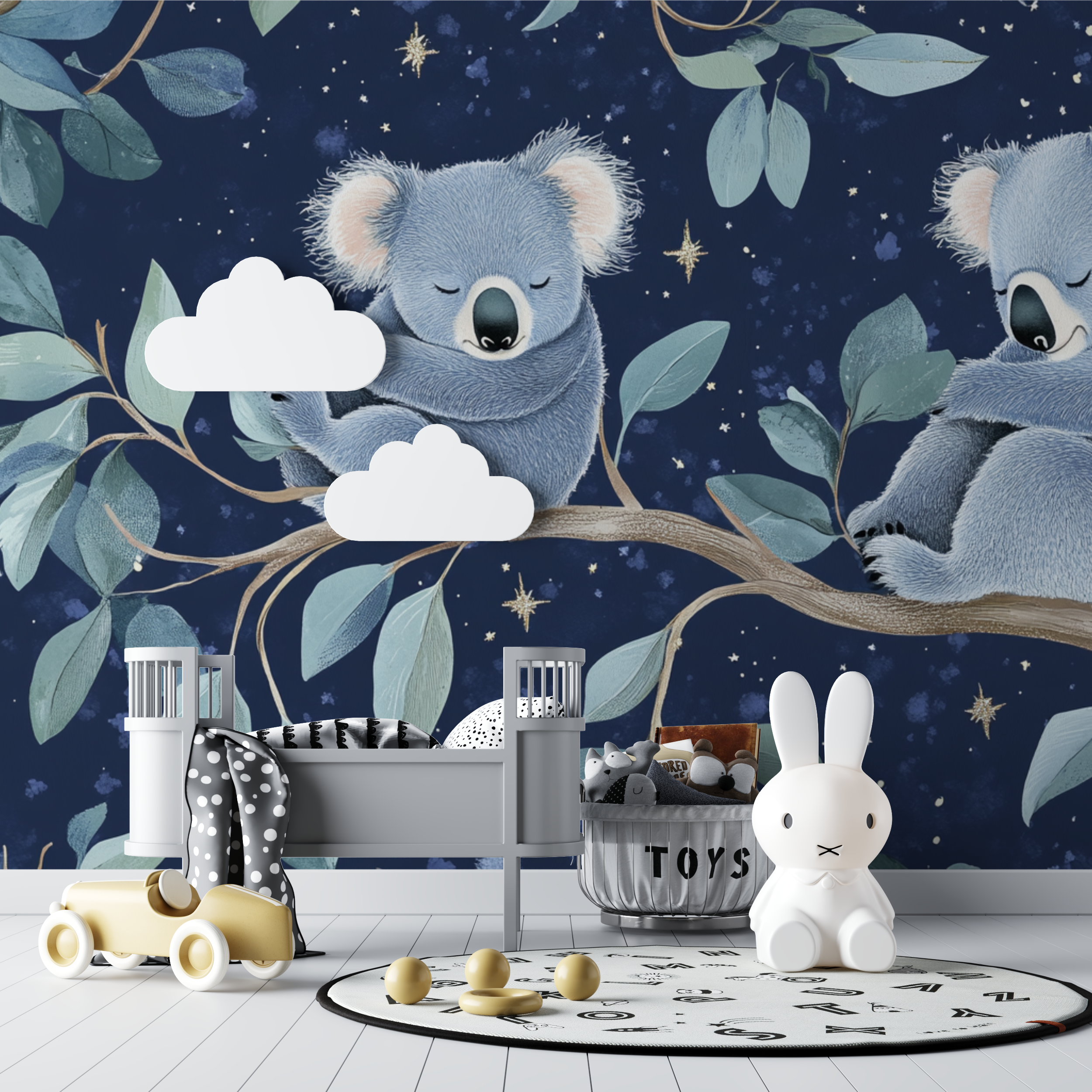 Papier peint koala sous la voute celeste bebe tipi