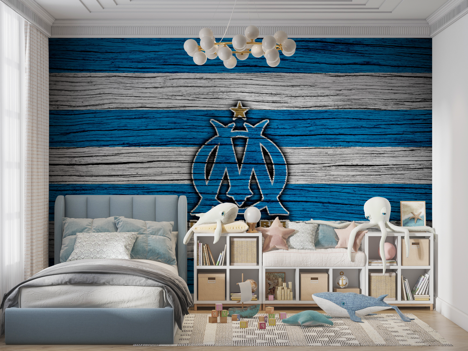 Papier peint foot om panoramique garcon