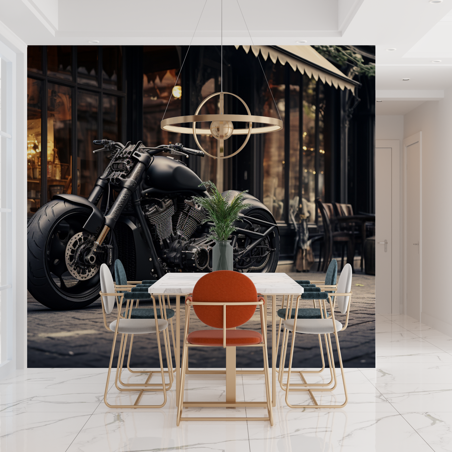 Papier peint panoramique moto harley davidson tendances