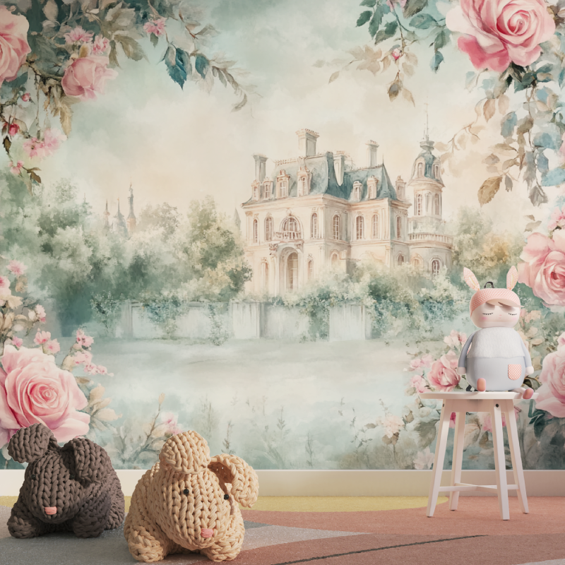 Papier peint princesse reverie florale tapisserie pour fille