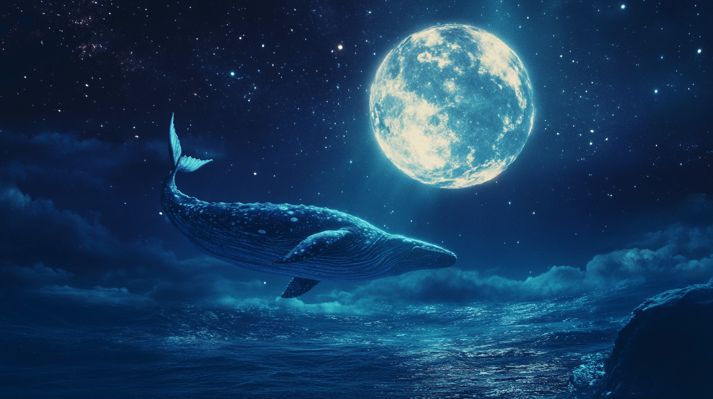 Papier Peint Baleine Et Lune