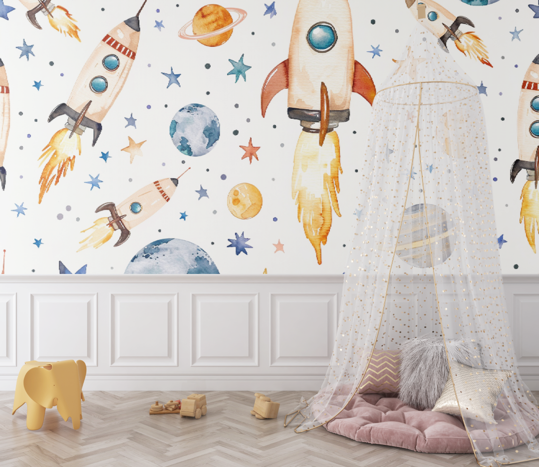 Papier peint bébé Explorateurs de l'espace - bebe