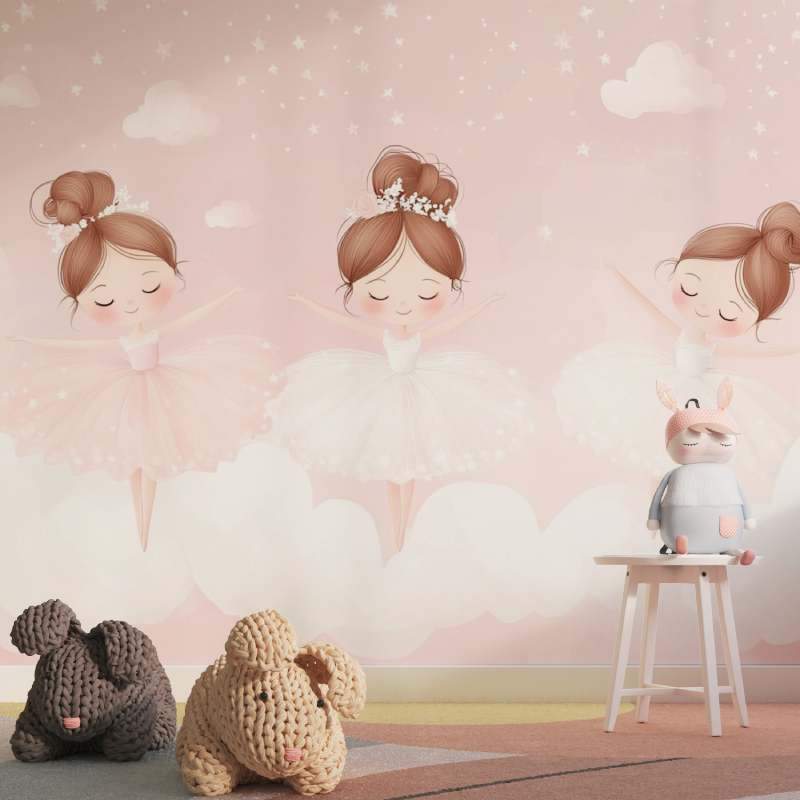 Papier peint danseuses fille tapisserie pour fille