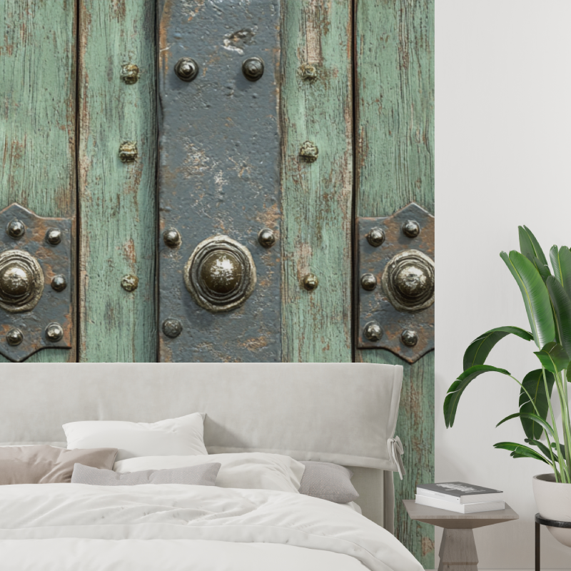 Papier peint trompe l oeil porte tapisserie tendance