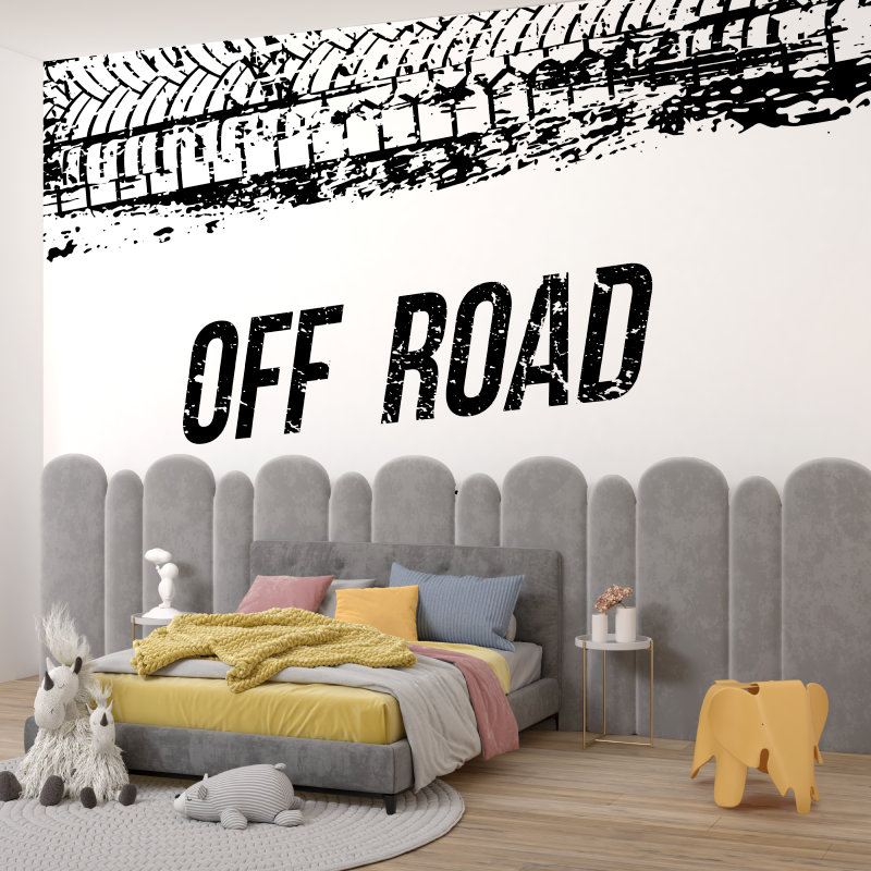 Frise papier peint pneu moto blanc garcon345