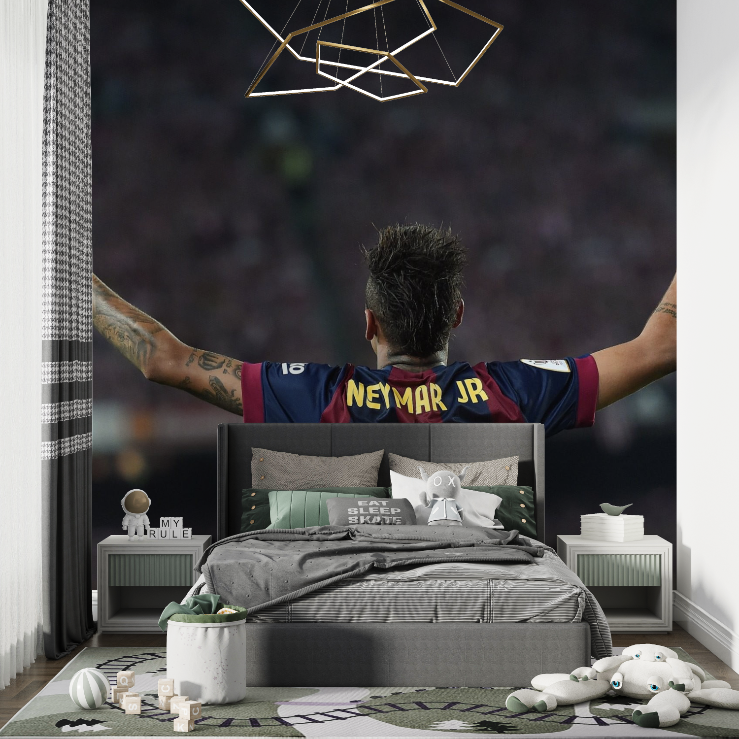 Papier peint foot neymar chambre de garcon