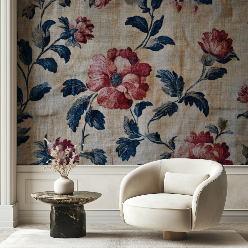 Papier peint vintage intisse chaise tendance