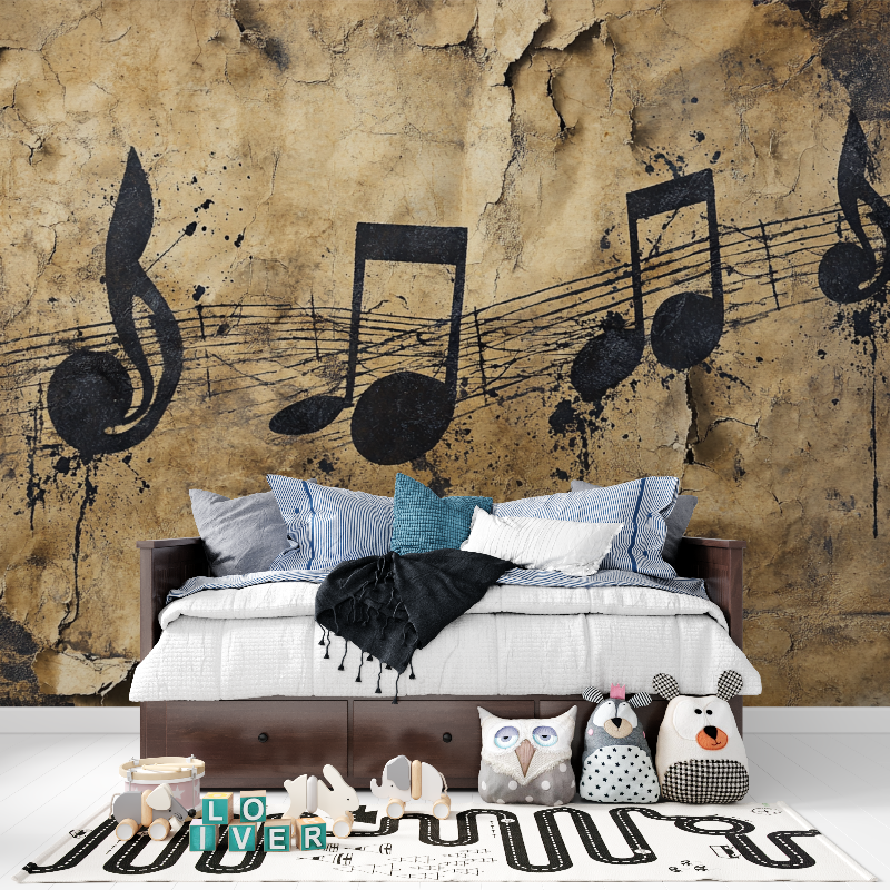 Papier peint partition de musique tapisserie pour ado