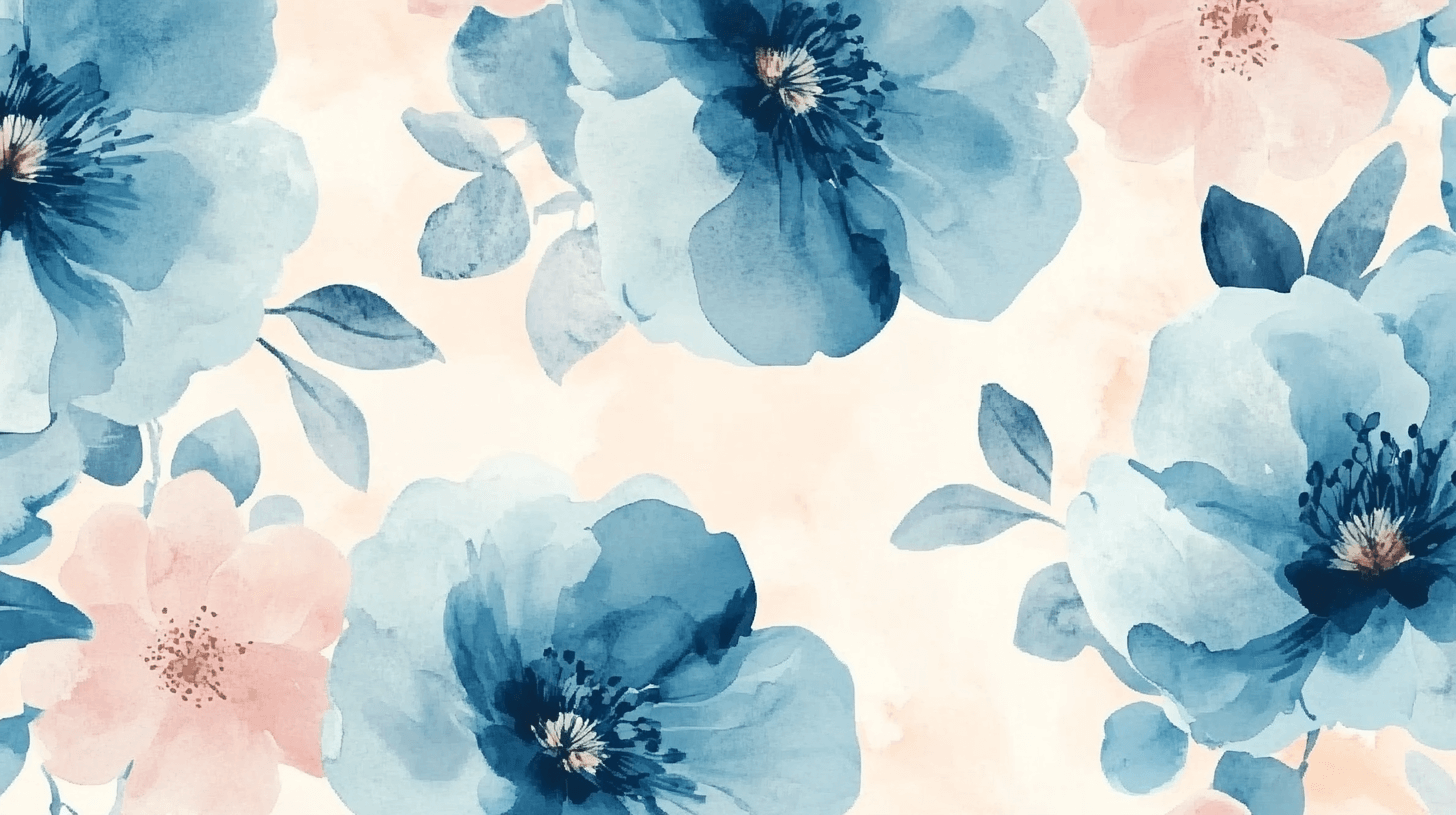 Papier Peint Vintage Fleur Bleue