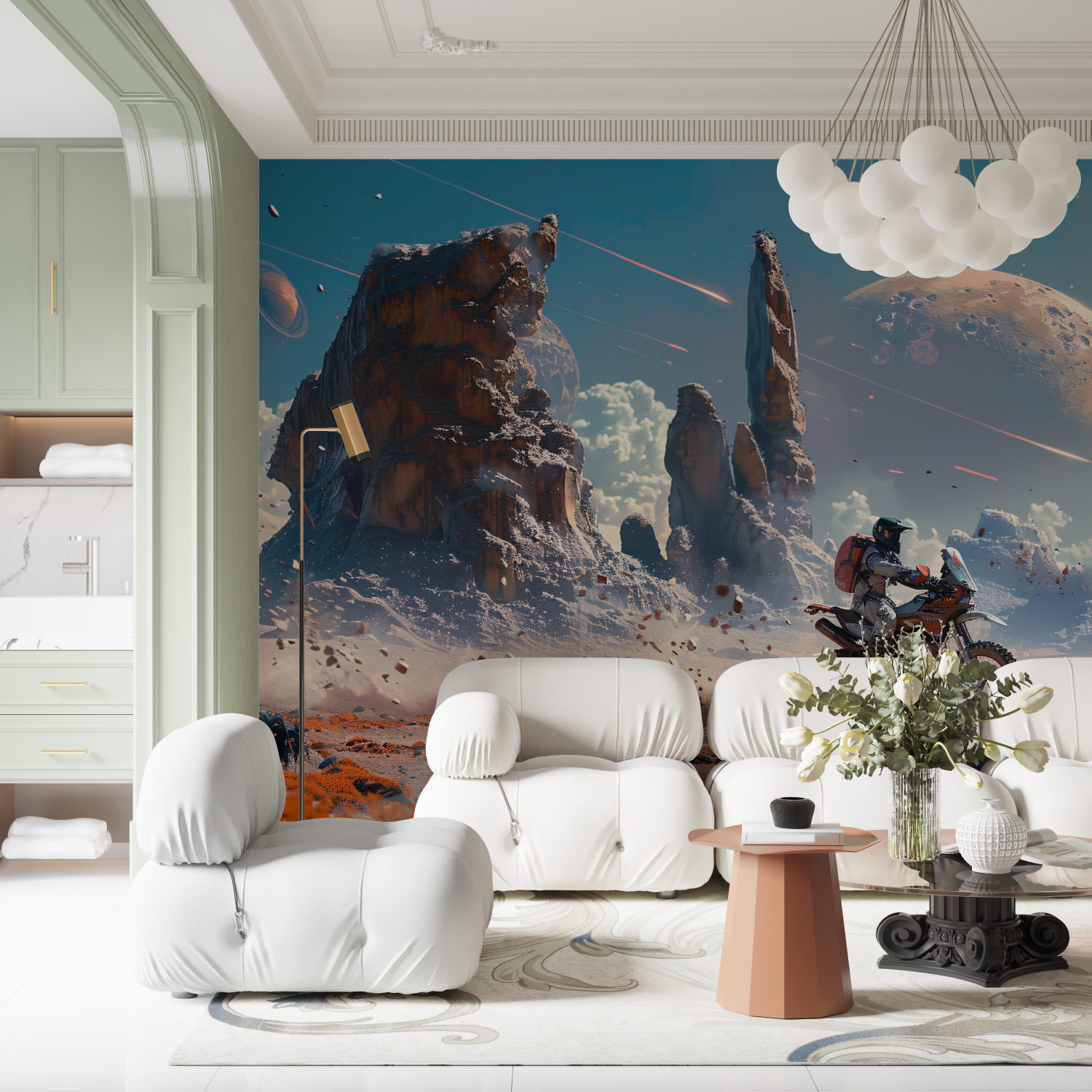 Papier peint panoramique moto contemporain