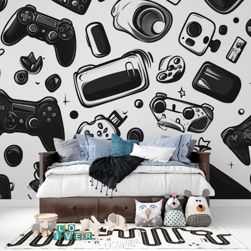 Papier peint esquisse de materiel de jeu tapisserie pour ado