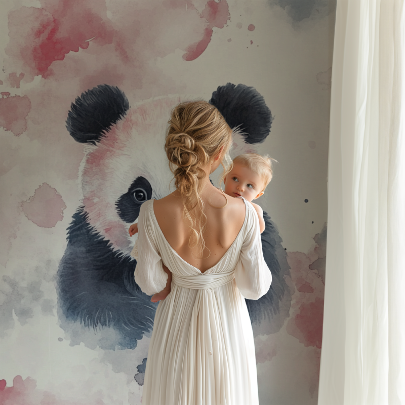 Papier peint panda scandinave bb123