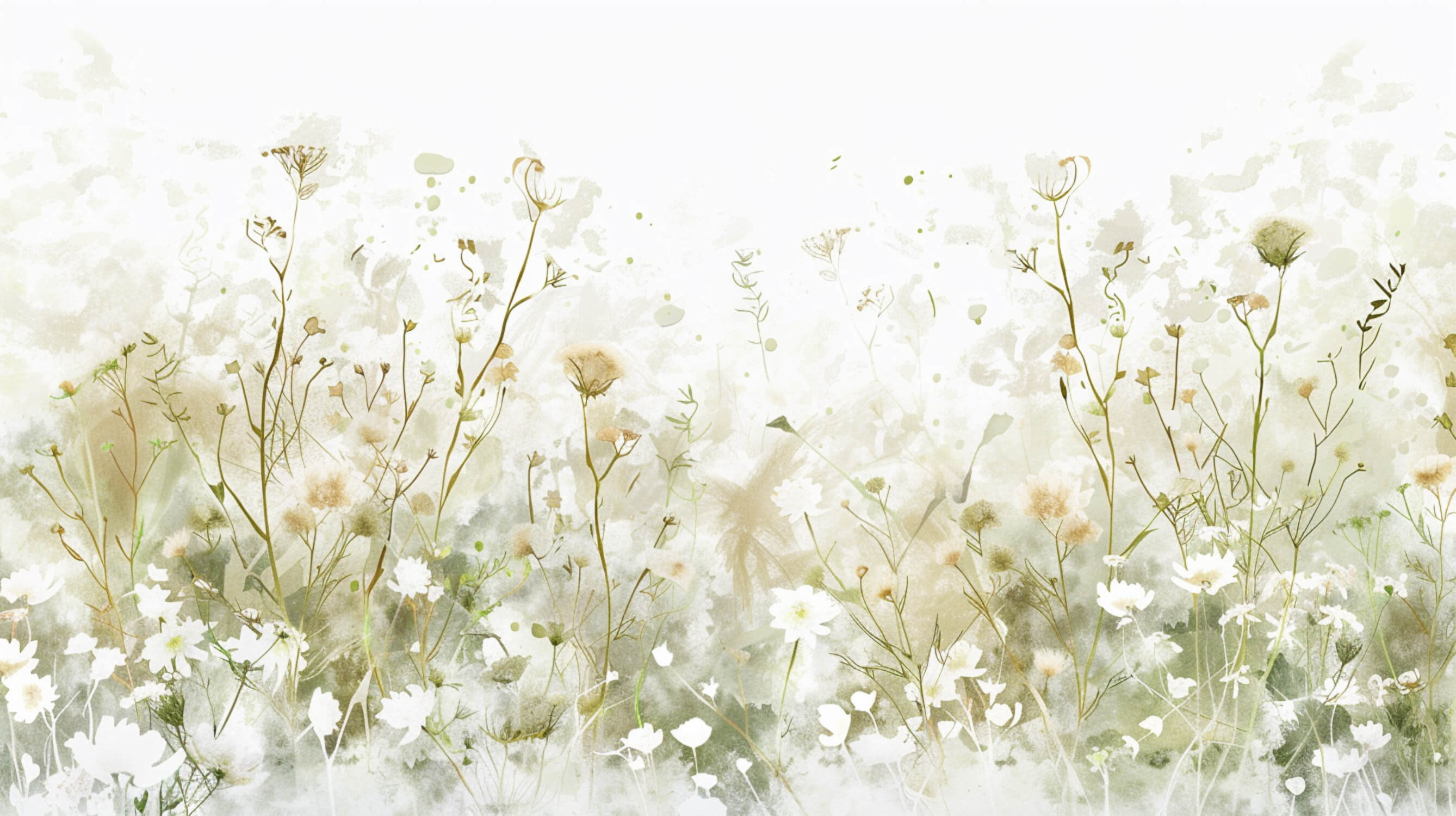 Papier Peint Aquarelle Fleurs Dessin