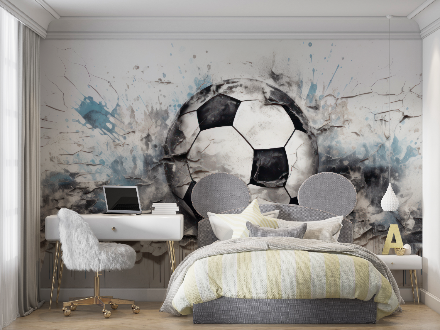 Papier peint 3d foot graffiti mur chambre panoramique