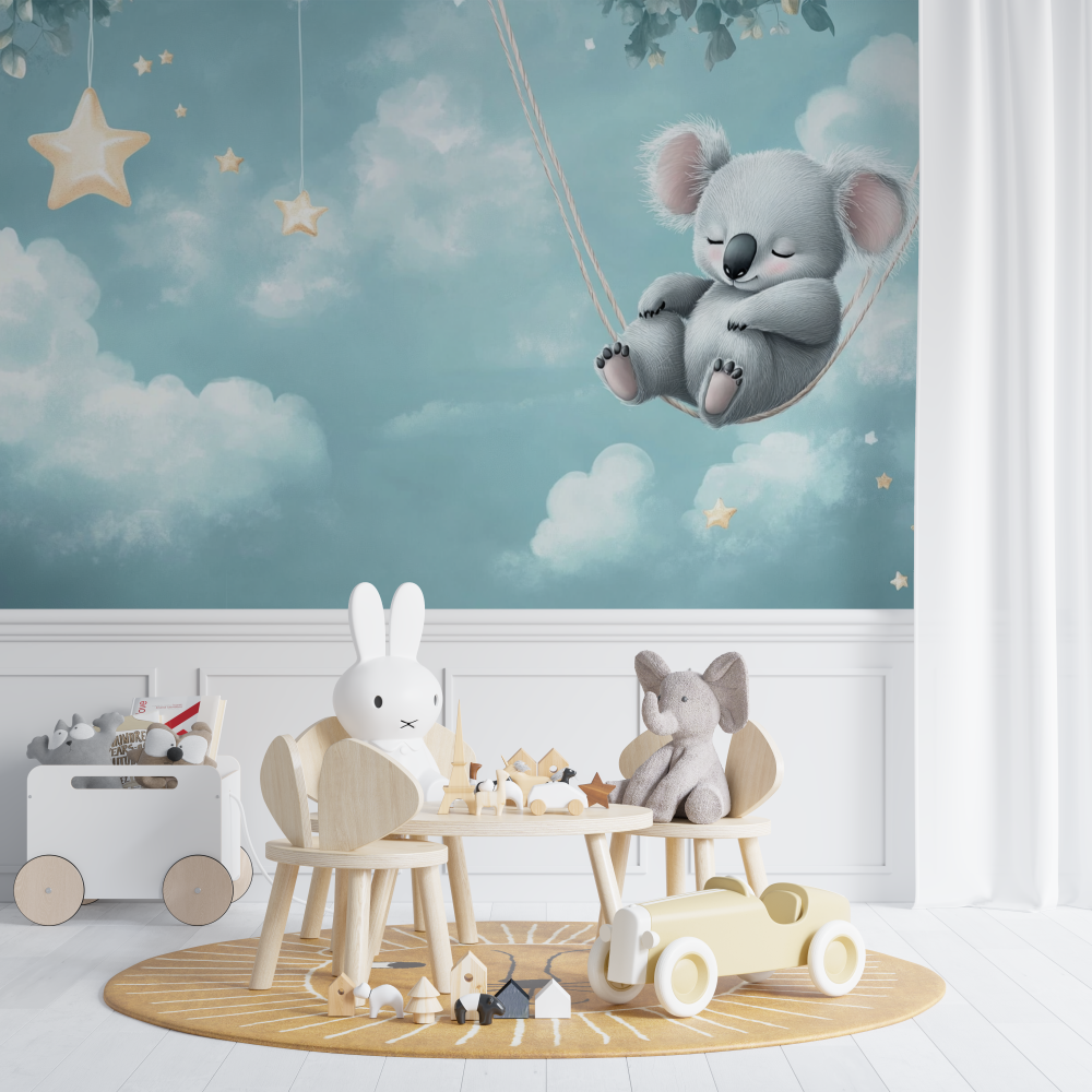 Papier peint koala pose sur une...le filante chambre de bebe