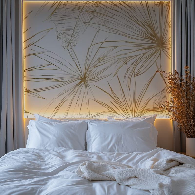 Papier peint panoramique illustration chambre premium