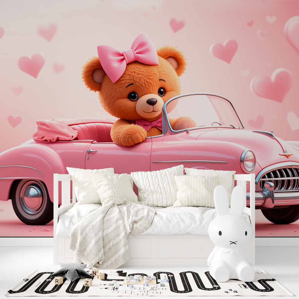 Papier peint pour chambre voiture fille tapisserie fille