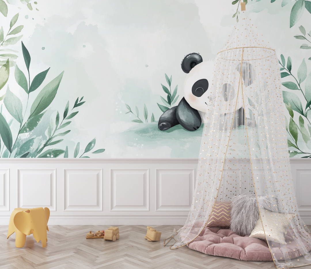 Papier peint panda endormi bebe