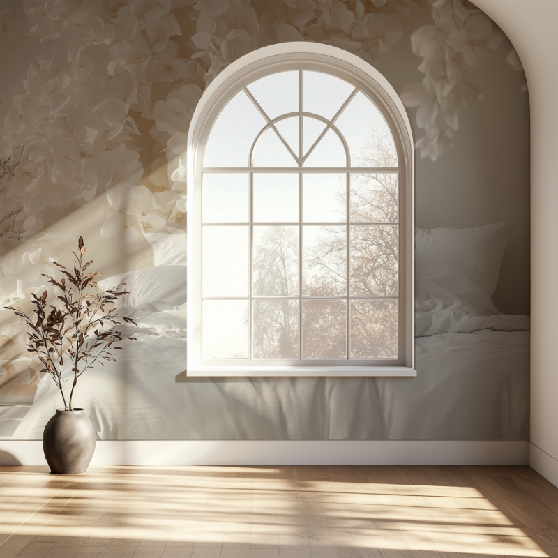 Papier peint fleur geante fenetre papier