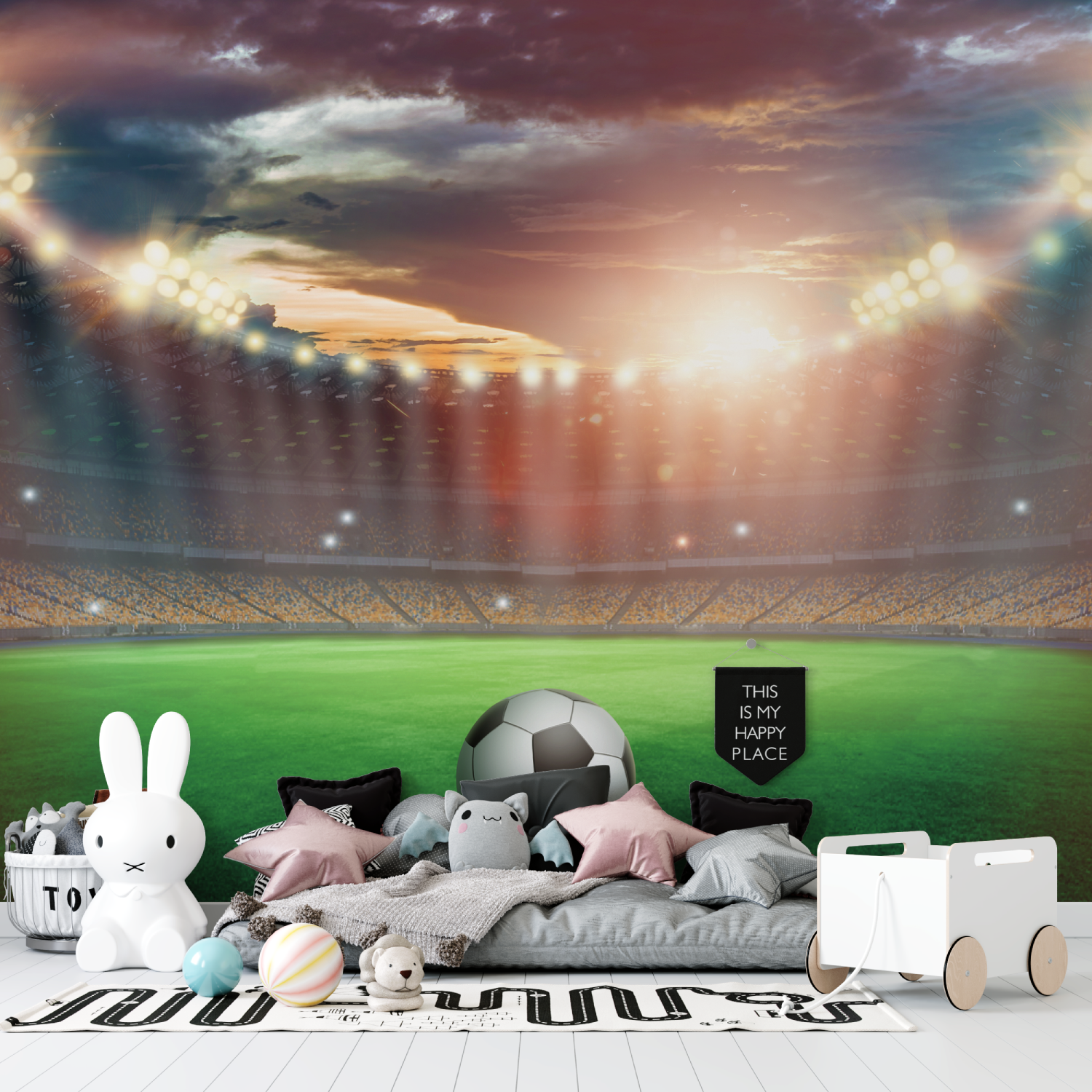 Papier peint chambre foot tapisserie garcon