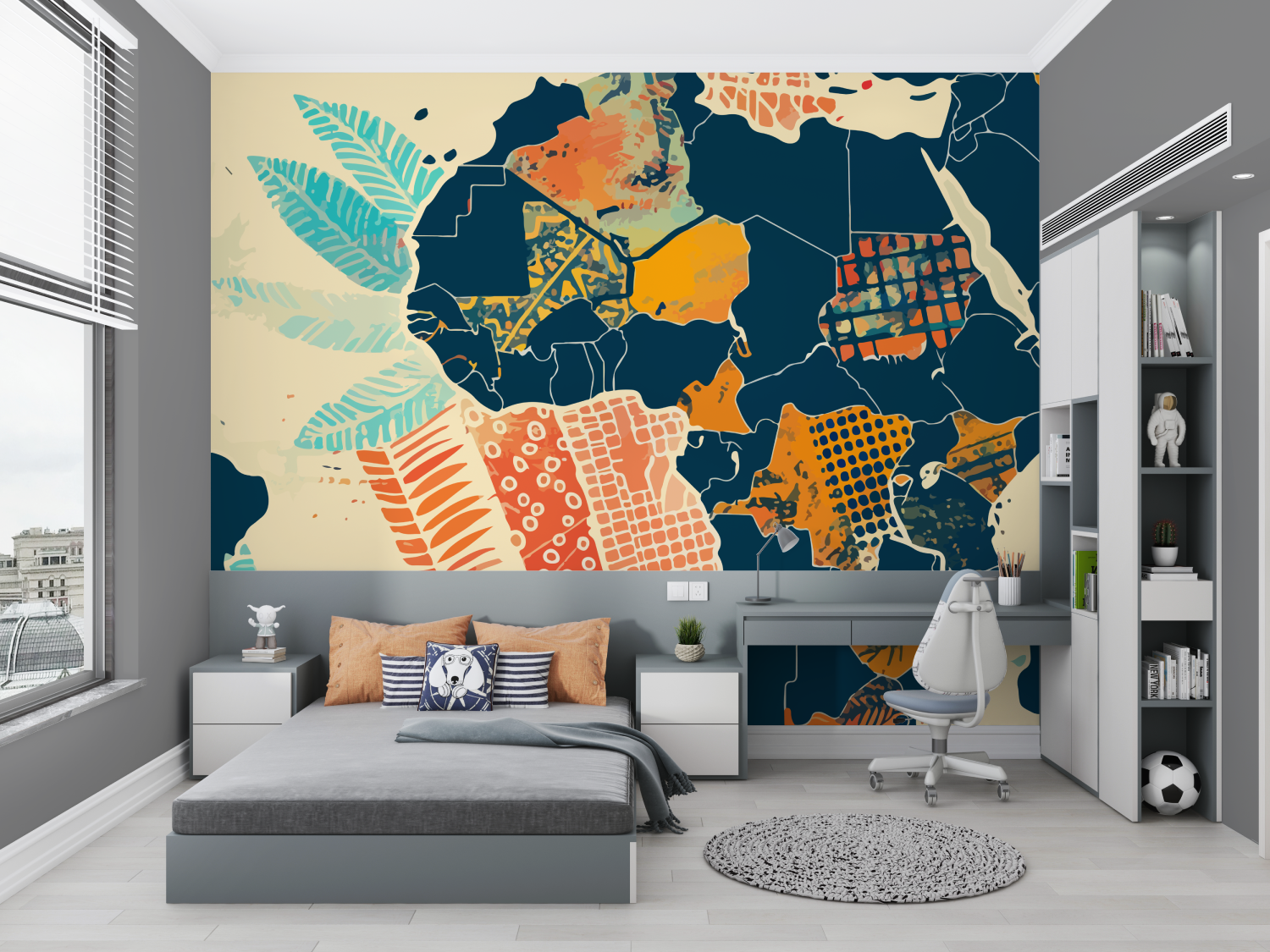 Papier peint carte du monde africa chambre petit