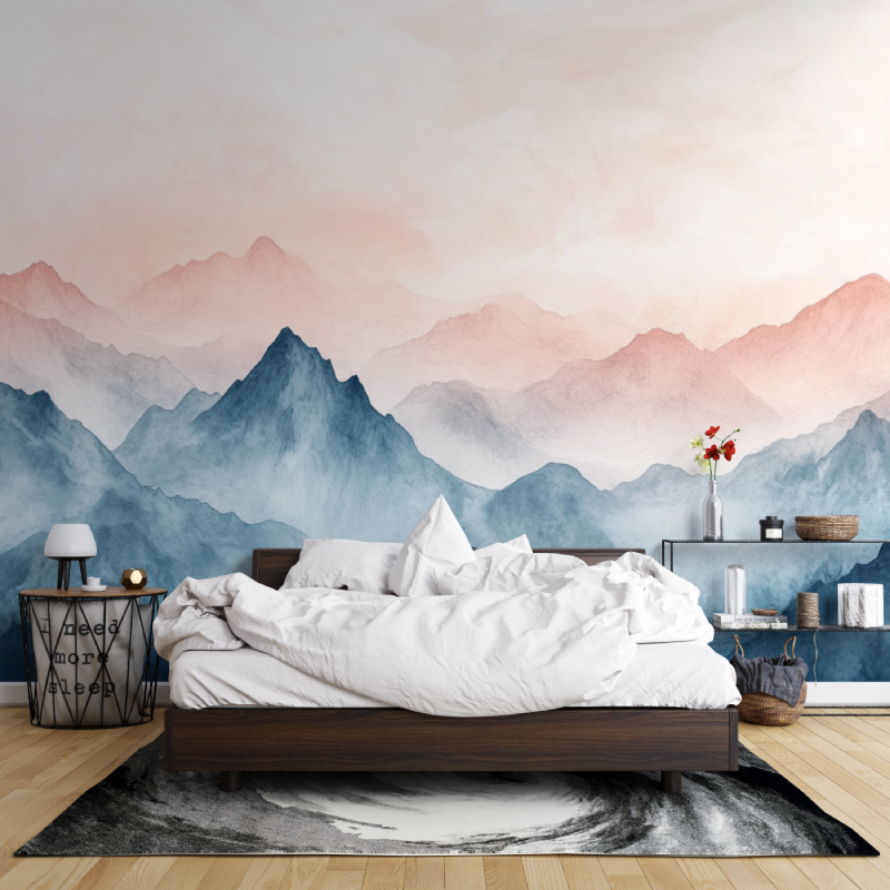 Papier peint paysage montagnes leroy merlin mur