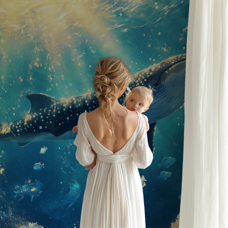 Papier peint marin bleu royal bb123