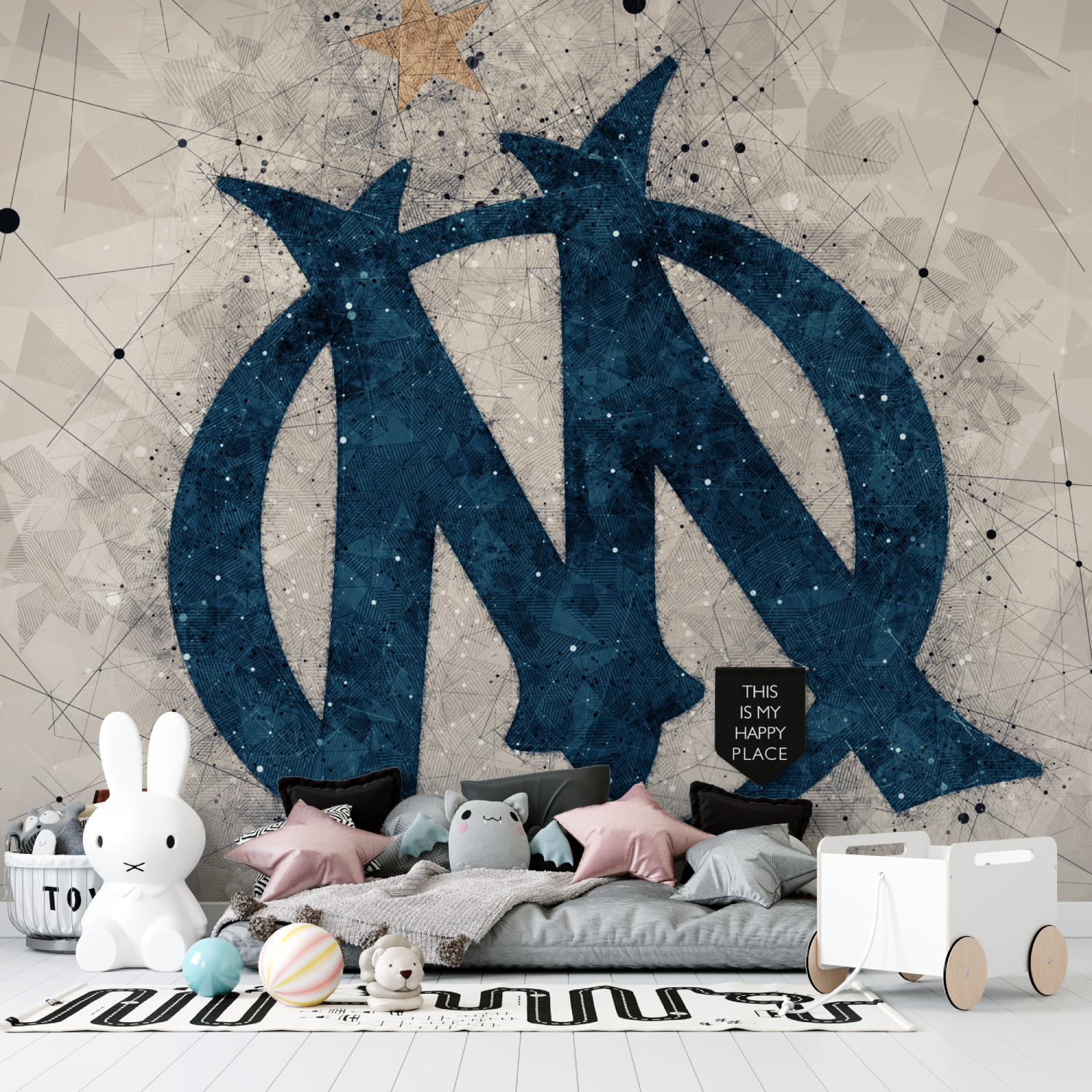 Papier peint foot marseille tapisserie garcon