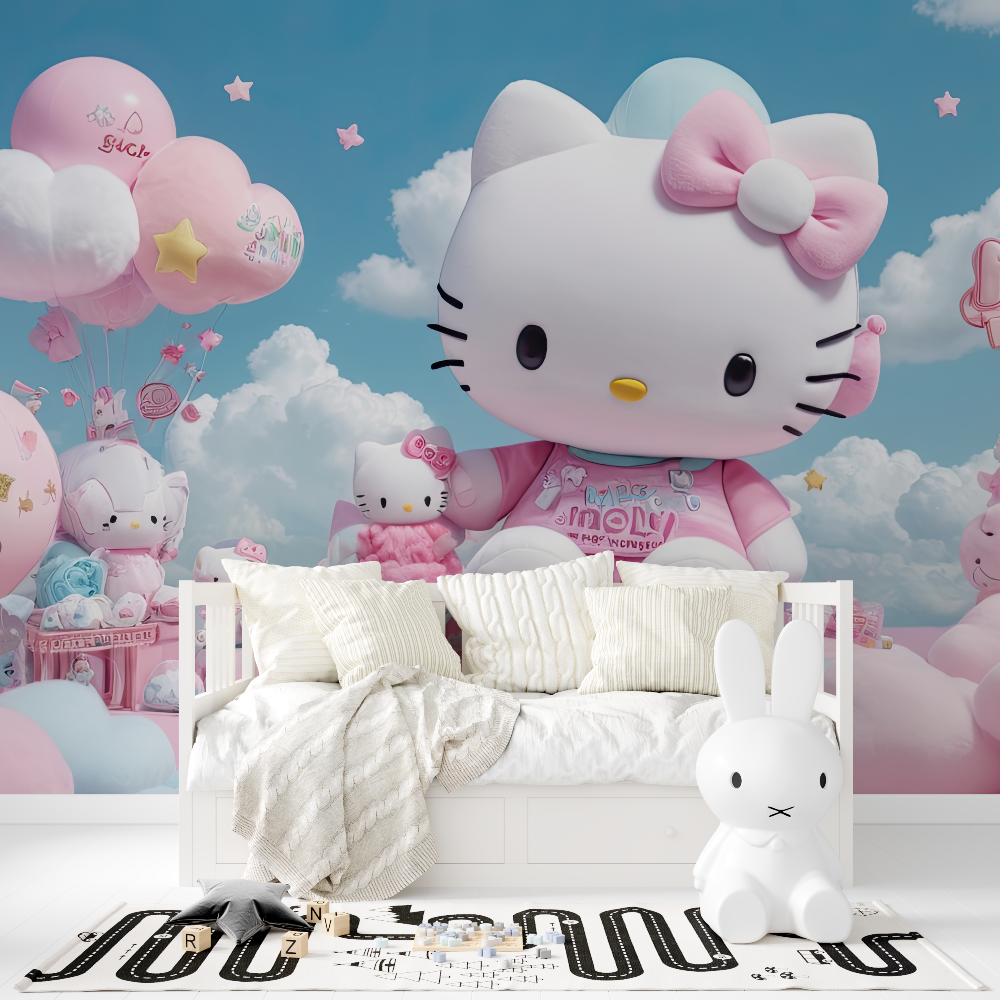 Papier peint hello kitty monde 3d tapisserie fille
