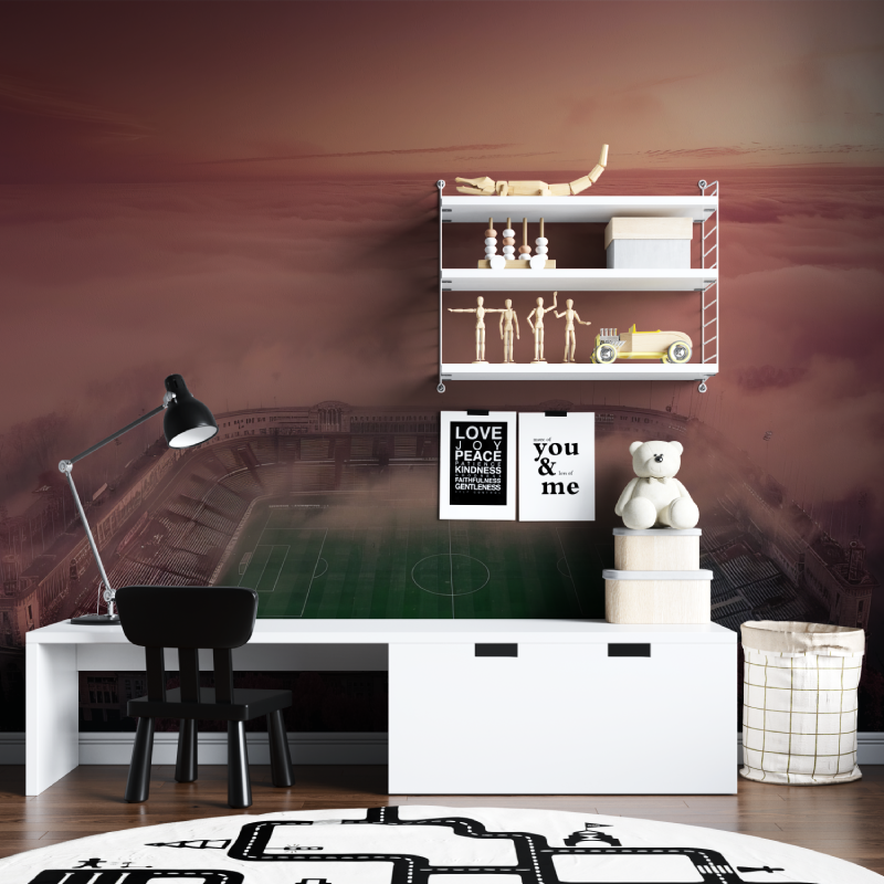 Papier peint panoramique stade ...ot tapisserie chambre ados