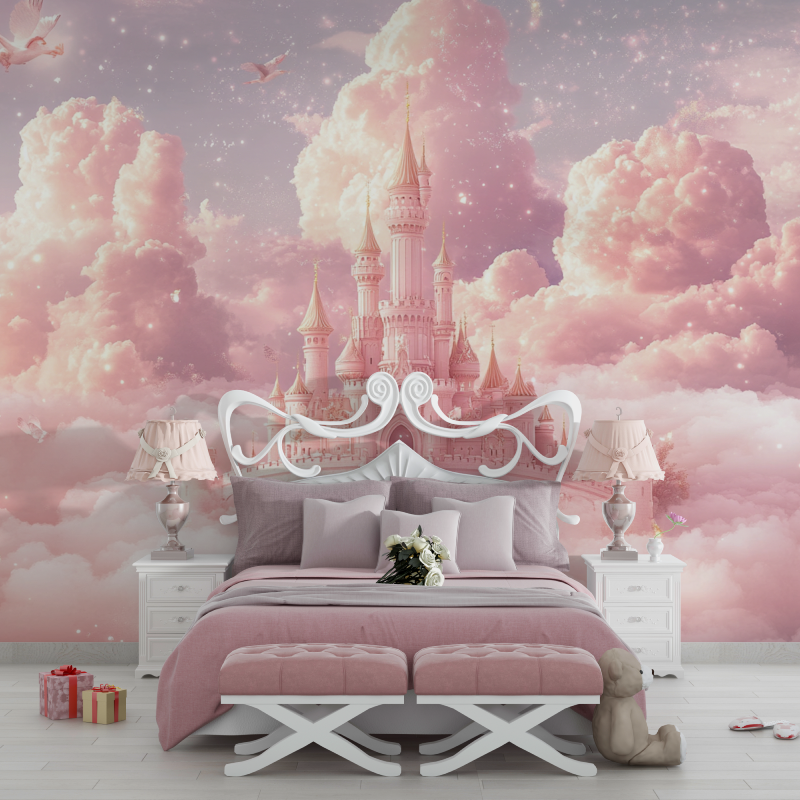 Papier peint chambre fille chateau chambre filles