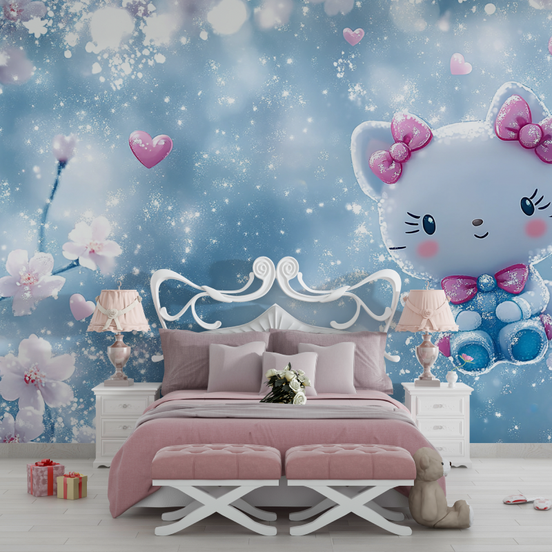 Papier peint hello kitty glace chambre filles