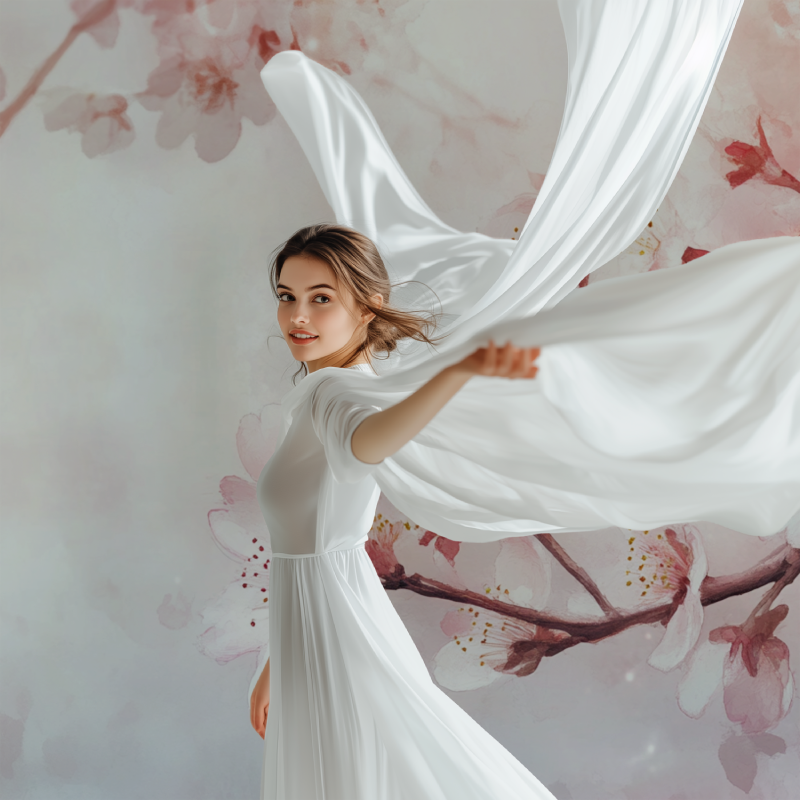 Papier peint fleur cerisier japonais modele