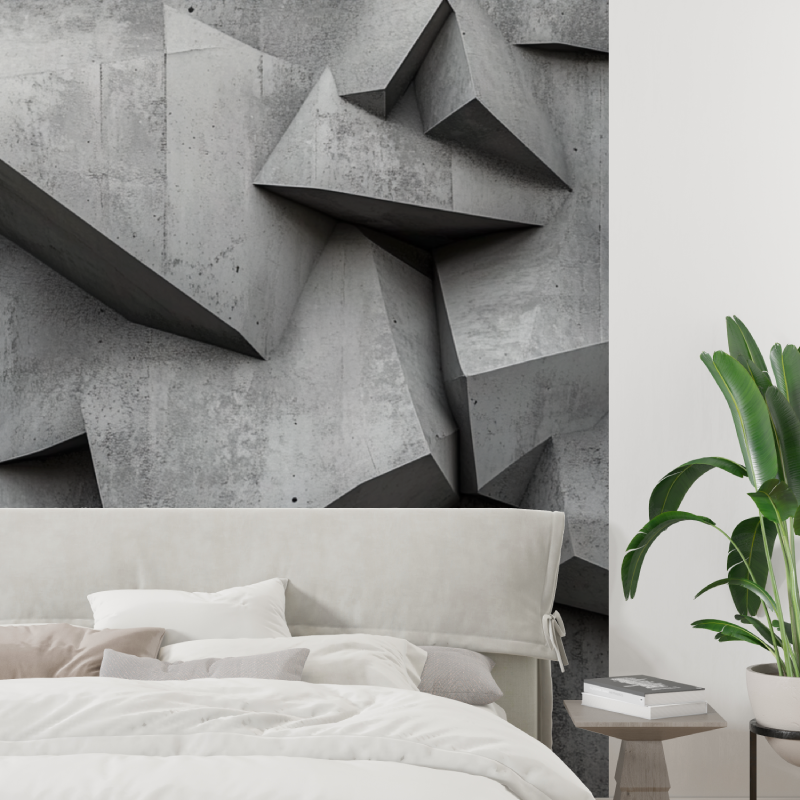 Papier peint 3d gris trompe loeil tapisserie tendance