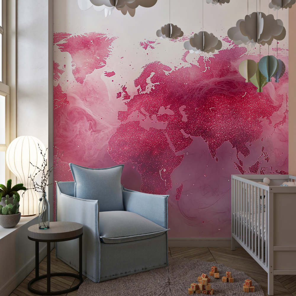 Papier peint carte du monde chambre fille chambre de fille
