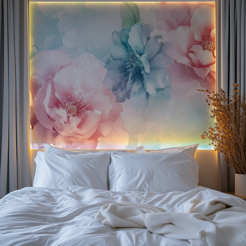 Papier peint fleur geante chambre premium