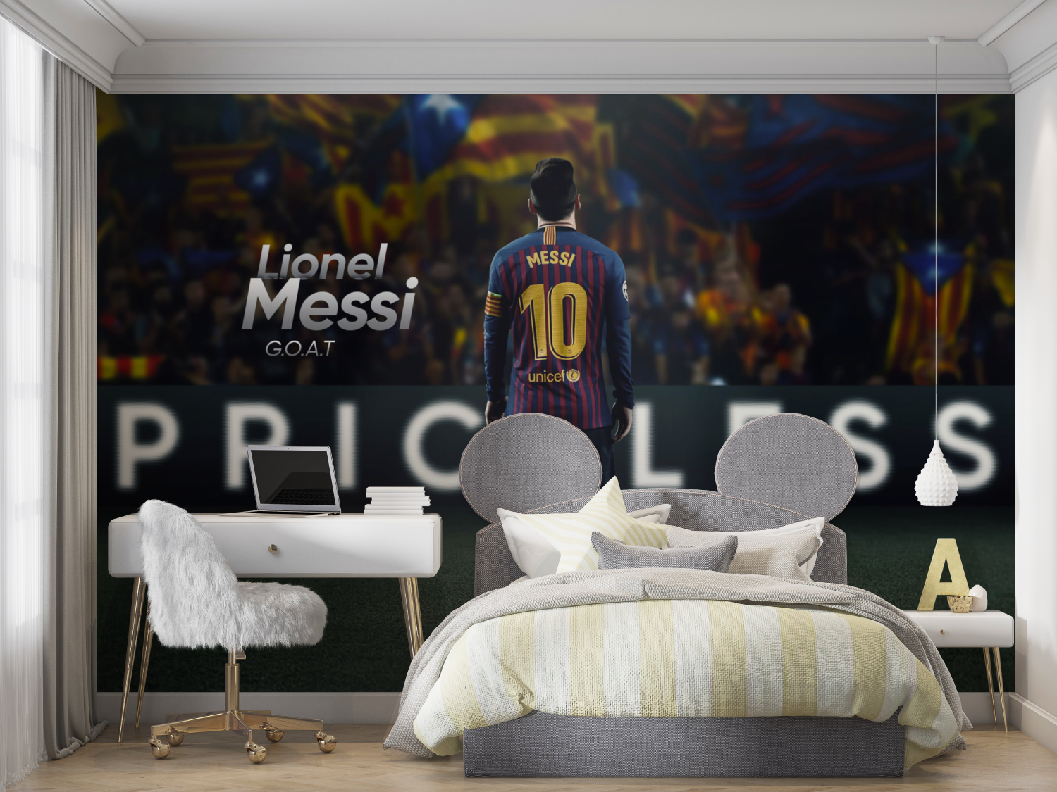 Papier peint messi mur chambre panoramique