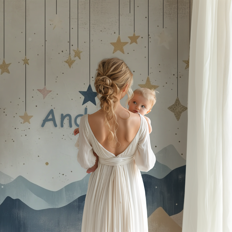 Papier peint prenom scandinave bb123