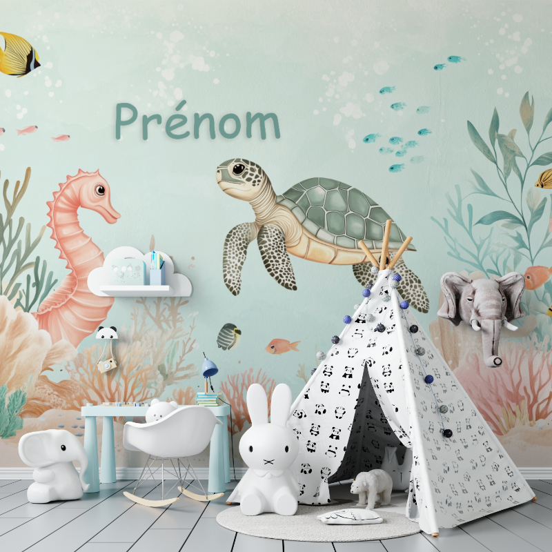 Papier peint prenom marin tapisserie murs