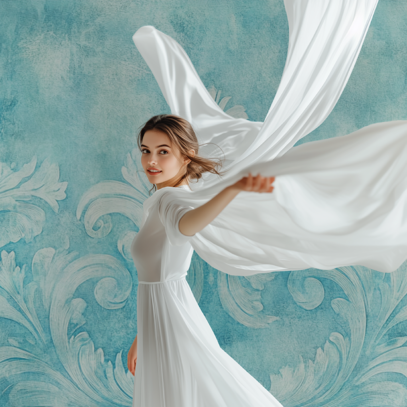 Papier peint vintage turquoise modele