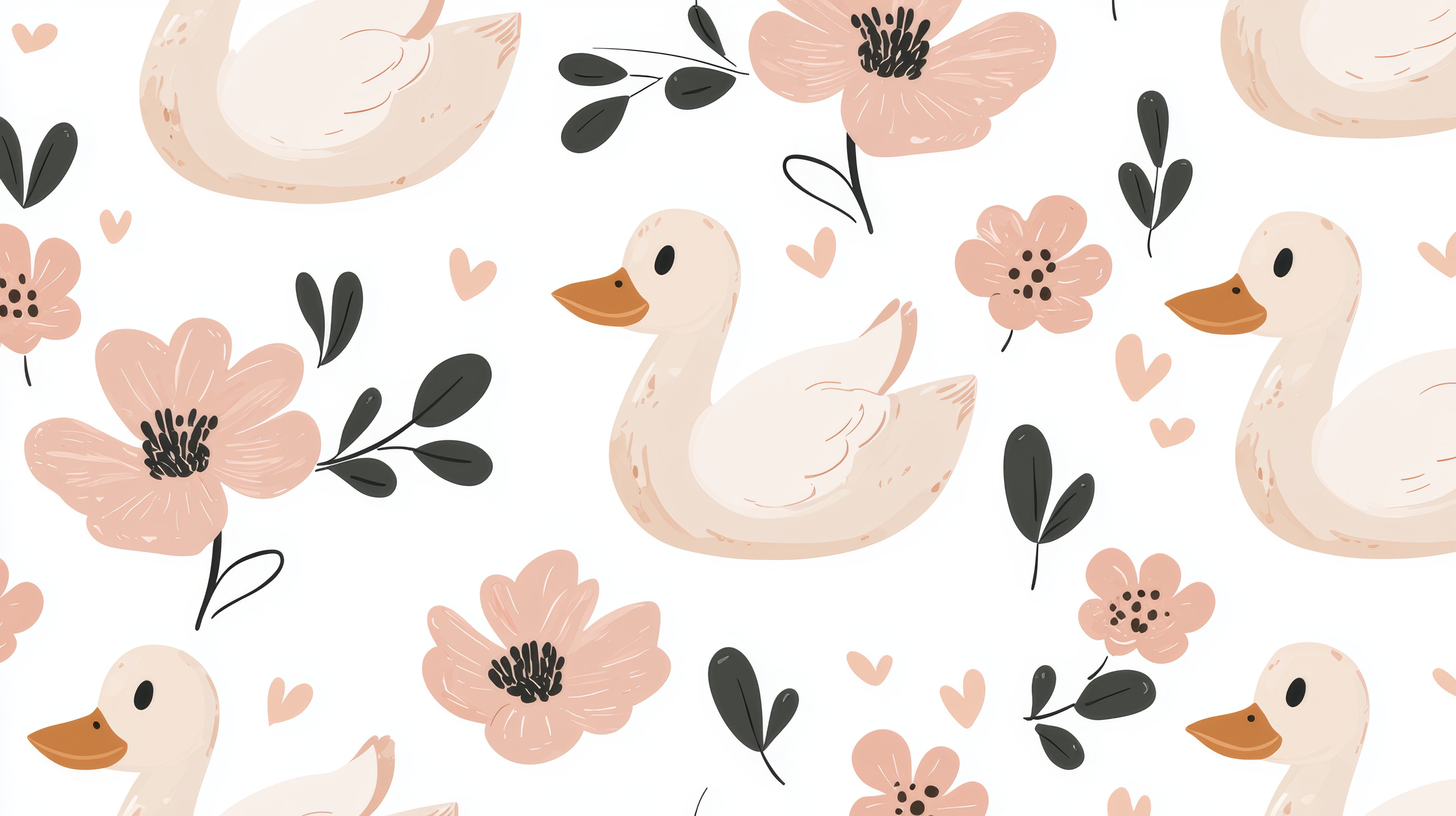 Papier peint motif canard bébé