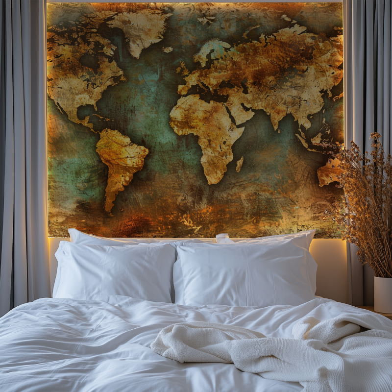 Papier peint carte du monde ancienne chambre premium